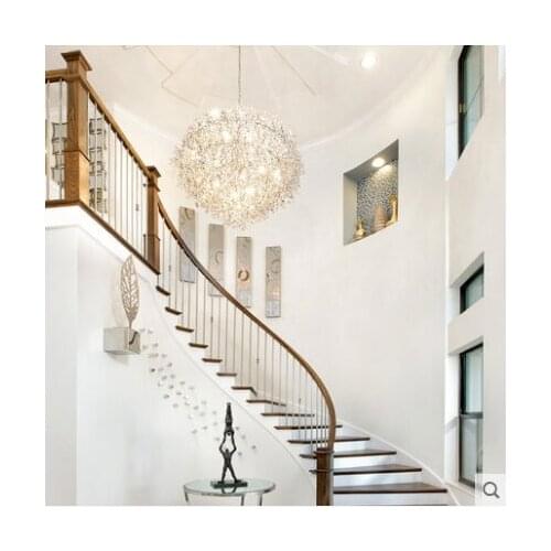 Post-modern crystal chandelier LED luxury design sense living room dining room lamp villa leap round creative decorative lights