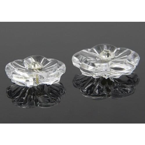 6pcs/lot Imitation diamond button 18-34mm transparent acrylic diamond crystal buckle plum decoration fashion buttons