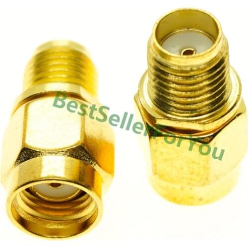 RF SMA adapter SMA Female to RP SMA Male Plug Connector Adapter Gold Plated Straight Coaxial RF Adapters