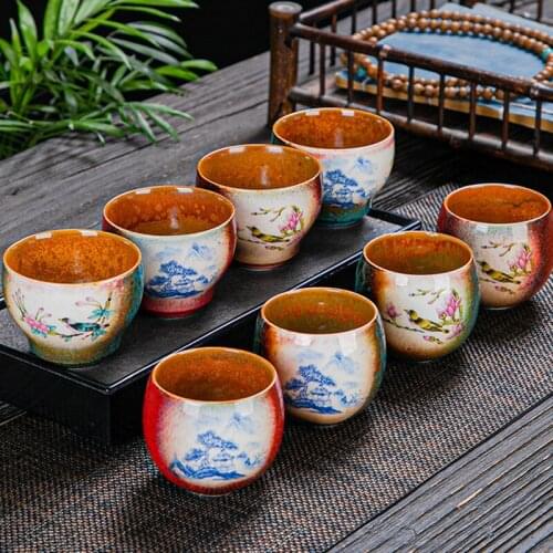 Retro Individual Tea Bowl Household Drinking Mug Kiln Change Tea Cup Ceramic Tea Set Single Cup