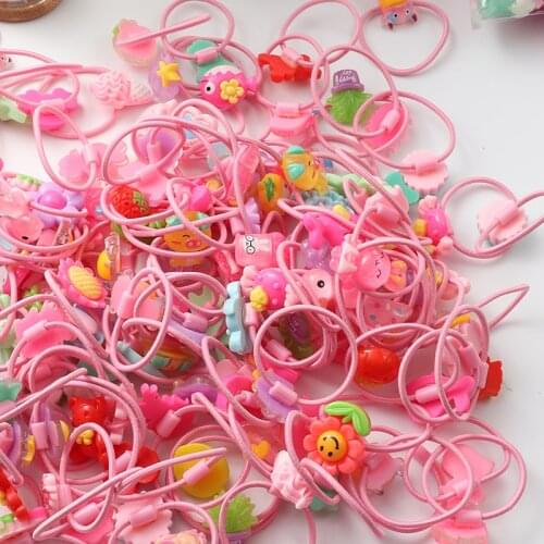 20pcs Cute animal hair ring cartoon hair bands headwear girls rubber band elastic hair bands Korean children hair Accessories