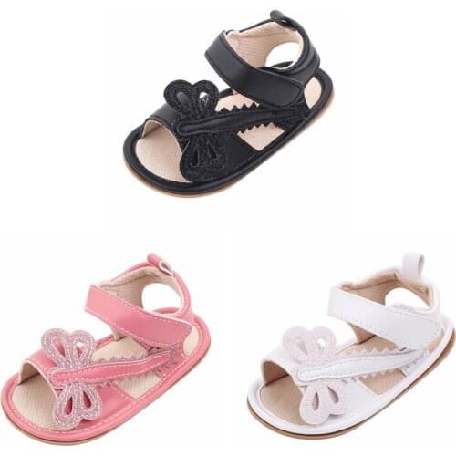 2021 Ins Summer New Baby Girl Sandals Cute Butterfly Breathable Shoes Toddler Rubber Sole Non-slip First Walkers 0-18M