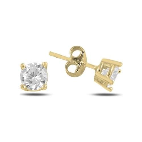 Silver 925 Sterling 4mm Zircon Engagement Earrings