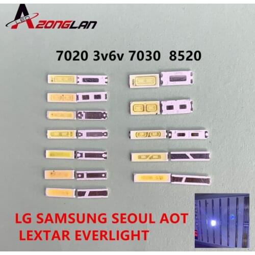 50-100pcs FOR LG Innotek Lextar UNI SAMSUNG SEOUL LED Backlight 0.5W 1W 1.5W 7020 7030 8520 3V 6V Cool white 40LM TV Application