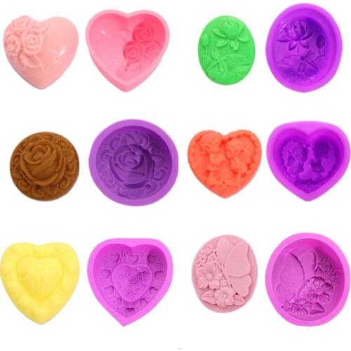 1PC Heart-Shaped Elf Love Rose 3D Resin Clay Silicone Molds DIY Handmade Soap Mold Silica Gel Mould Newest Design