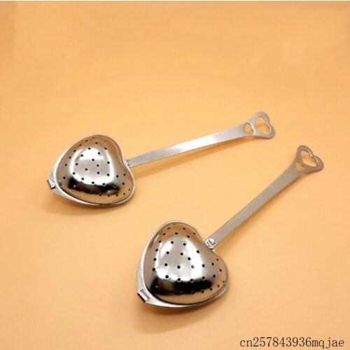 100pcs Tea Infuser Spoon Tea Filter Heart-shaped Tea Strainer Tool Stainless Steel