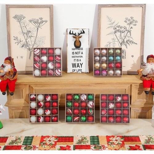 16PCS Christmas Tree Decorations Balls Window Decoration Pendants Boxed Christmas Balls For Home Christmas New Year Gift