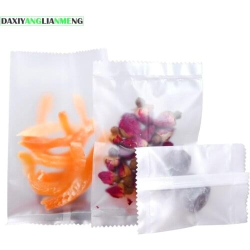 200pcs/lot Tea Split Charging Middle Sealing Bag Biscuits Sugar Mute Light Transparent Matting Thickening Back Seal Bags