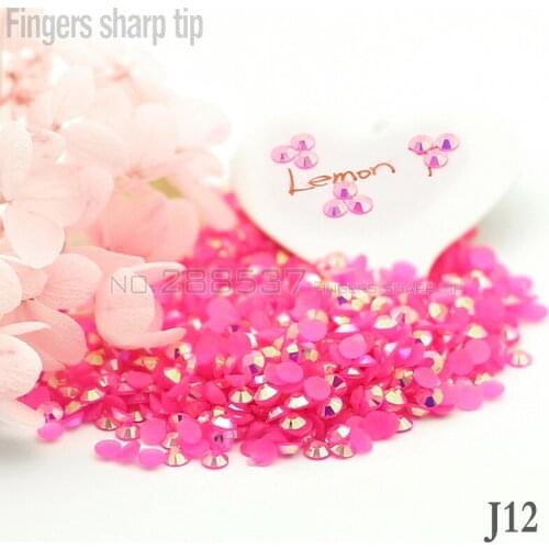 2017 Fingers Sharp Tip 1000pcs 3mm Milk Jelly beads nail art new Hot Rose AB flat nail DIY mobile shell decorative diamond J12