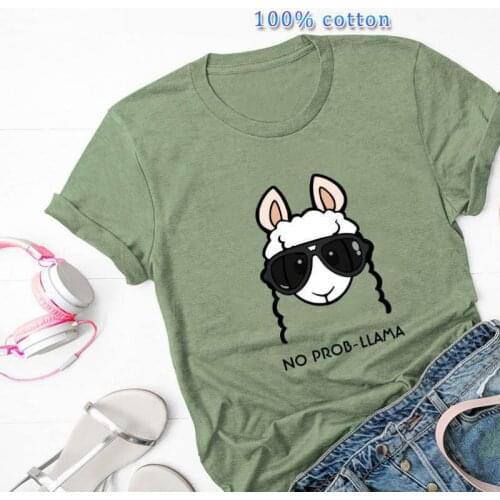 2019 Summer New Cotton Short-sleeved T-shirt Womens Personality Animal Harajuku Print Slim Tops Casual Tees Plus Size S-5XL