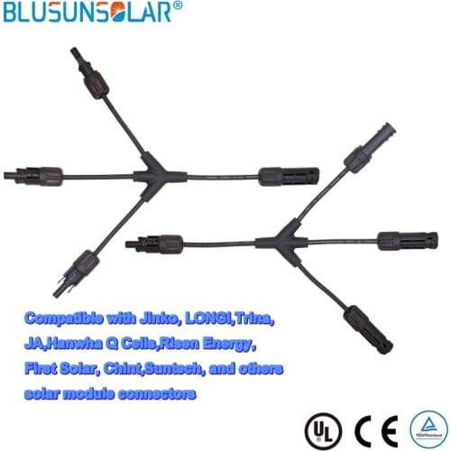 5 Pairs SOLAR PV 3Y Parallel Branch Connector Adapter F/F/F/M and M/M/M/F Solar Panel Cable Y Branch Connector 3 in 1 LJQ156
