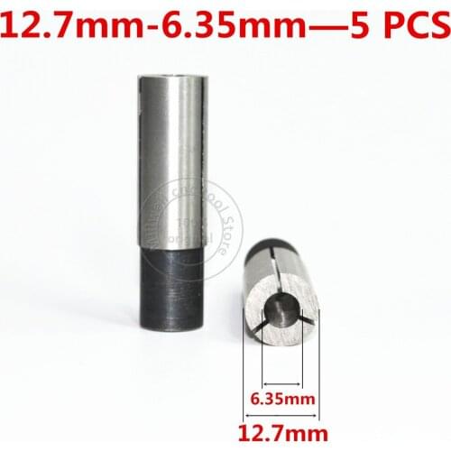 5-PCS 12.7mm to 6.35mm,Freeshipping, machine tool,computer end mill convertion Tool,adapt Tungsten steel solid carbide end mill