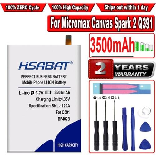 HSABAT BP402B 3500mAh Battery for Micromax Canvas Spark 2 Q391