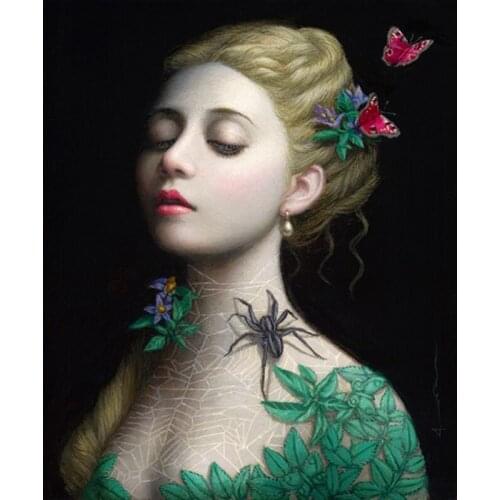 Full Square/round Diamond 5D DIY Diamond Painting Spider and girl Embroidery Cross Stitch Rhinestone Mosaic Home Decor