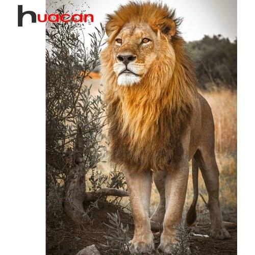 Huacan Diamond Embroidery Complete Kit Lion Diamond Mosaic 5D Painting Animals Handicraft Needlework Decoration For Home