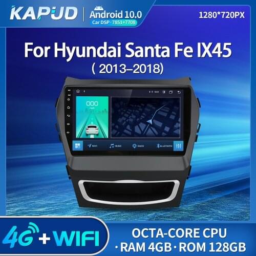 Kapud Android 10.0 Car Multimedia Video Player 9" Navigation For For Hyundai Santa Fe IX45 2013-2018 Radio Stereo GPS Wifi DSP