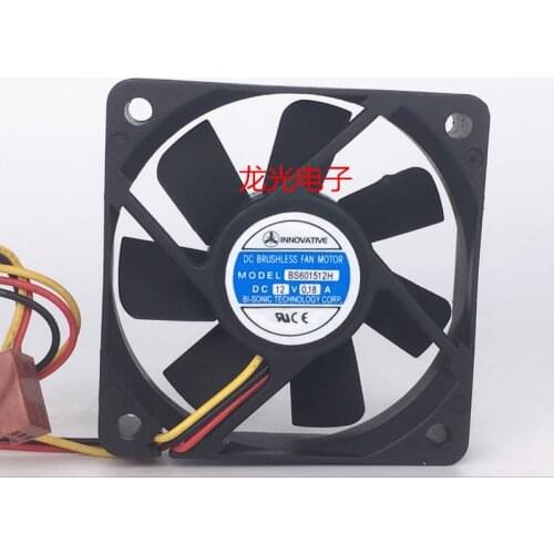 Bi-Sonic BS601512H Server Cooling Fan DC 12V 0.18A 60x60x15mm 3-wire