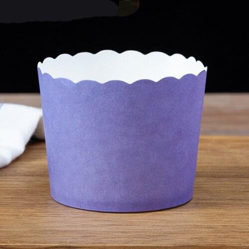 50pcs Pure Color Purple blue Yellow Cupcake Wrapper Paper Cake Case Baking Cups Liner Muffin Kitchen Baking Pink Striped Dots
