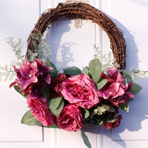 Home Living Room Party Artificial Wreath Door Threshold Flower Diy Wedding Pendant Wall Decor Christmas Garland Gift Rose Peony