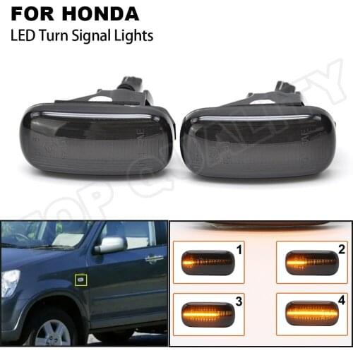 Smoked Lens Dynamic LED Side Turn Signal Marker Light Blinker For Honda Civic Accord Fit Jazz Acura RSX Stream City CR-V Odyssey