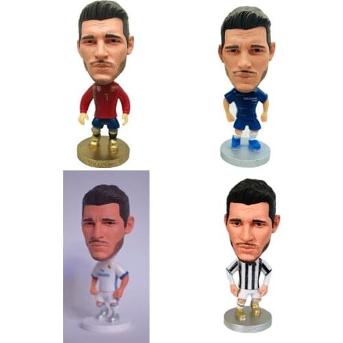 2.55" Soccer Doll Soccerwe Alvaro. Morata Figurines 6.5cm Height Toy Action Head Arm Waist Twistable