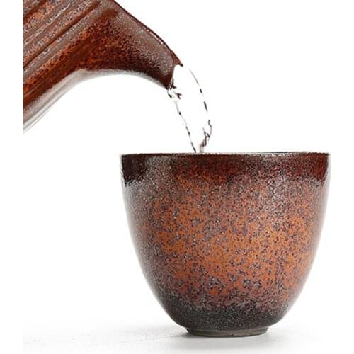 Stoneware Tea Cup Ceramics Kiln Change Teacup Puer Single Cup Scented Cup Master Cup Handmade Vintage Tea Cup