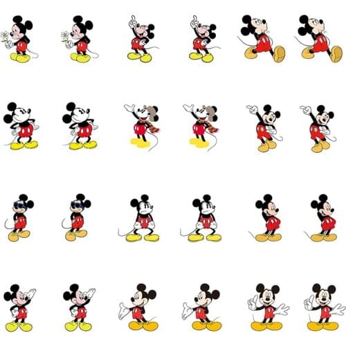 Disney Hot-selling Mickey Play Pattern Funny Cartoon New Epoxy Resin Clip Heat Shrinkable Ear Clip Earrings Jewelry