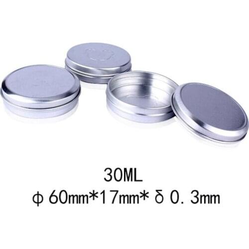 30ml Metal Aluminum Empty Cosmetic Containers Candle Cream Jar Travel Bottle Screw Thread Lid Packaging Box Tin Refillable 50pcs