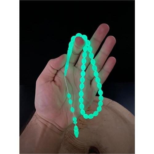 Mens Green Barley Cut Phosphorous Powder Amber Tasbih rosary is the most beautiful and original accessory very special gift