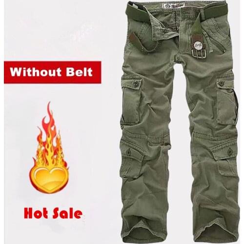 Mens casual pants multi-pocket pants mens straight camouflage trousers outdoor loose large size overalls