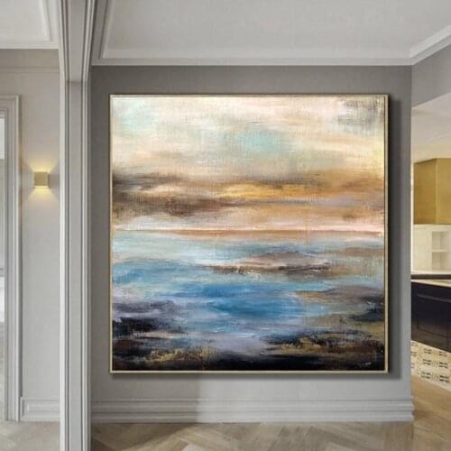 Nodic Style Landscape Wall Art Pic 100% Hand Painted Modern Abstract Oil Painting On Canvas For Living Room Home Decor No Frame