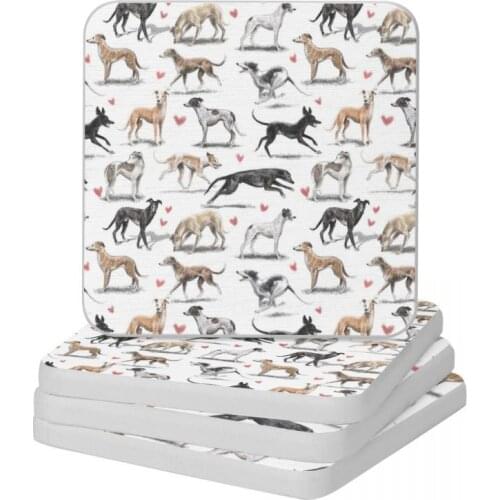 Greyhounds Natural Diatomite Square Round Shape Coaster MildewProof Cup Bonsai Mat Soap Toothbrush Pad Wholesale 10x10cm