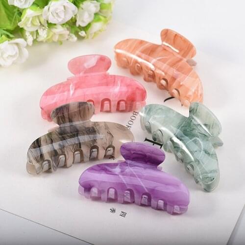 New Fashion high quality acrylic hairpin Marble stripes beautiful Hairpins Barrettes Candy Colors Women Girls Hair Accessorie
