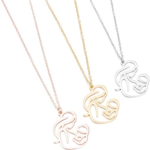 10pcs Warm Mom and child Pendant Necklace