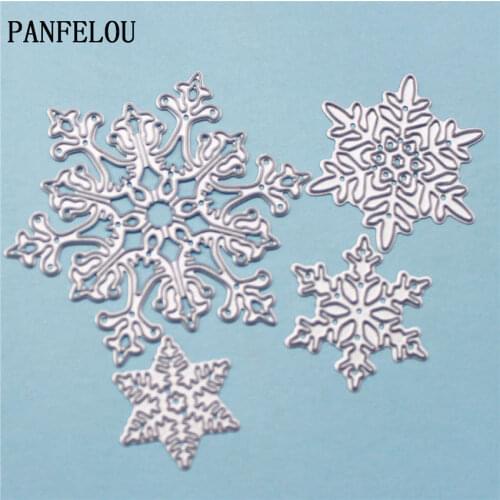 PANFELOU 4 snowflake metal crafts paper die cutting dies for Scrapbooking/DIY wedding Halloween Hand account cards