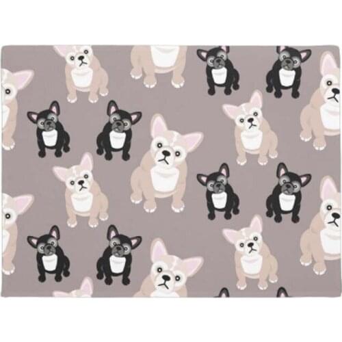 Personalized Cute French Bulldog Puppies Doormat Door Mat Machine Washable Non Slip Mats Bathroom Carpet