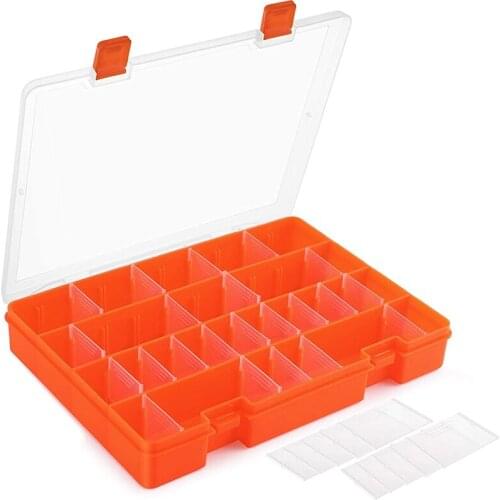 Plastic Organizer Box With Adjustable Dividers, 36 Grids Storage Container For Small Items, 36 Compartments Storage Box