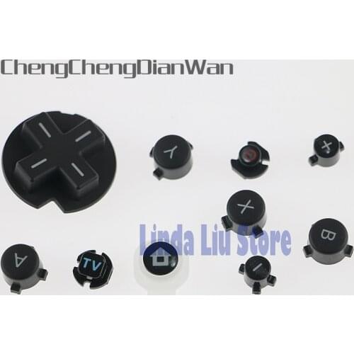 ChengChengDianWan full button 5sets Plastic Power Button Home ABXY Button D-Pad Replacment For Wii U WIIU Game Pad Controller