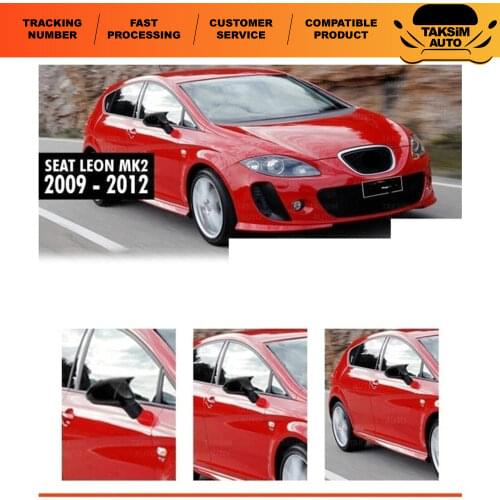 Right and Left) For Seat Leon 2 Mk2 Bat Mirror Cover Piano Black 2009-2012 From Quality Product Full Harmony 1 Suit 2 Piece