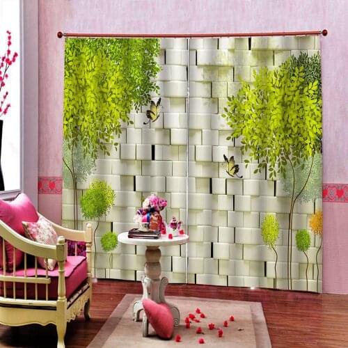 Modern Style Printing Curtain Blackout Window Curtain Living Room Bedroom 3D Wall tree Curtains Design