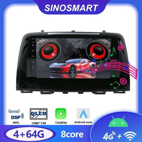 SINOSMART 8 core CPU, DSP Support Bose Audio Factory OEM Camera/4G LTE Car Navigation GPS Player for Mazda 6 gj Atenza 2012-2016