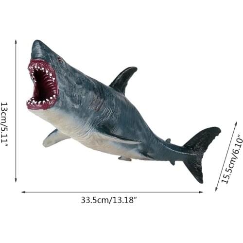 Figurine Megalodon Simulated Animal Interactive Realistic Children Bath Toy Hollow Shark Miniature Model Water Play Gift
