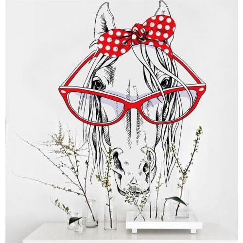 Wall Sticker DIY Wallpaper Bow horse head Home Decor Wall Decals Baby Room Bedroom Window Decorative Nursery Poster