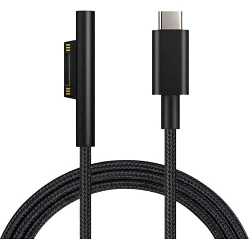 Nylon Braided USB-C Charging Cable for Surface Pro 6/5/4/3 Surface Laptop 1.5 M 45W 15V PD Power Supply Cable
