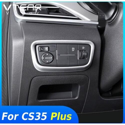 Vtear interior For Changan CS35 Plus Car Headlight button trim switch cover chrome styling decoration frame accessories parts