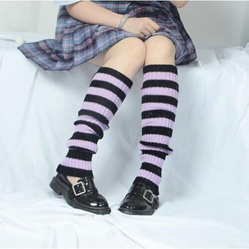 Korea Japan Style Girl Leg Warmers Stripe Multicolor Cosplay Lolita Loose Socks Dancing Leg Warmer Sleeve