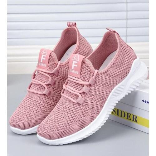 Sell Like Selling Womens Shoes Spring/Summer 2021 Running Shoes Soft Soled Sneakers Womens Flat Shoes Breathable Mesh Shoes