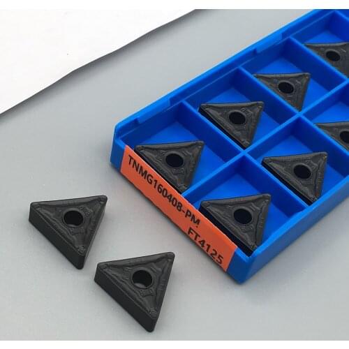 10PCS TNMG160408 PM FT4125 For Steel parts Turning Tool Carbide Inserts External Turning Tool Carbide Insert Lathe Cutter