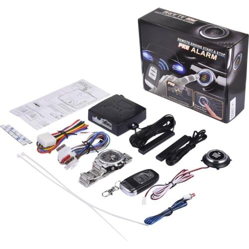 12V Keyless One-button Start System Car Remote Alarm System Auto Entry Remote Engine Starter Alarm Smart Watch Remote Control