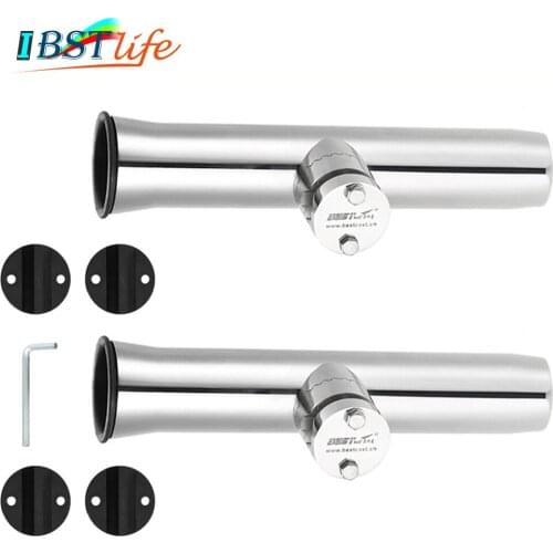 2PCS stainless steel 316 fishing rod holder rack pole bracket support with clamp on 19 to 32mm marine boat hardware